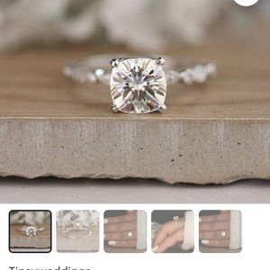8mm Cushion Moissanite Engagement Ring